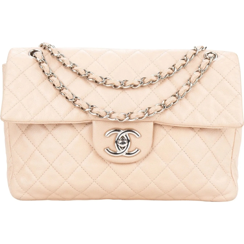 Chanel Sac à bandoulière Chanel Quilted Caviar Leather Palladium Jumbo Sing mehrfarbig