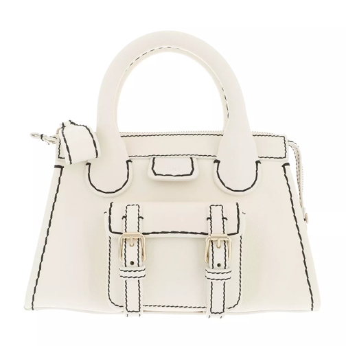 Chloé Crossbody Bag Leather White Rymlig shoppingväska