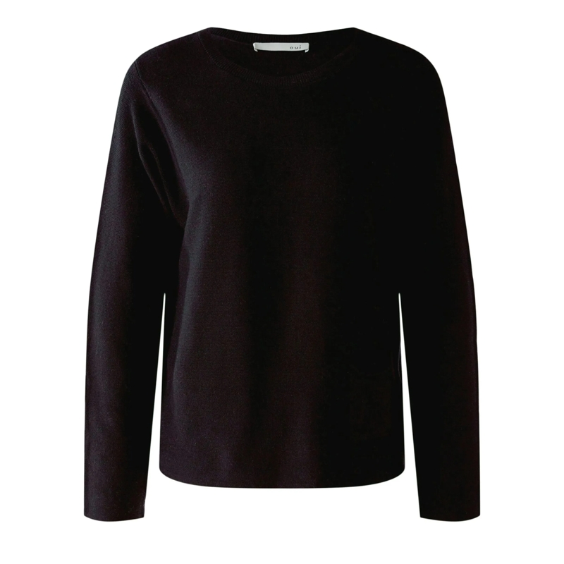Oui Pullover Pullover KEIKO schwarz