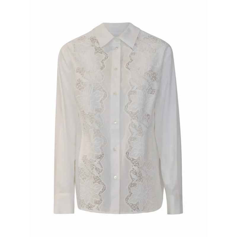 P.A.R.O.S.H. Overhemd Parosh D381222 001 Cioccolato White Cotton Shirt White