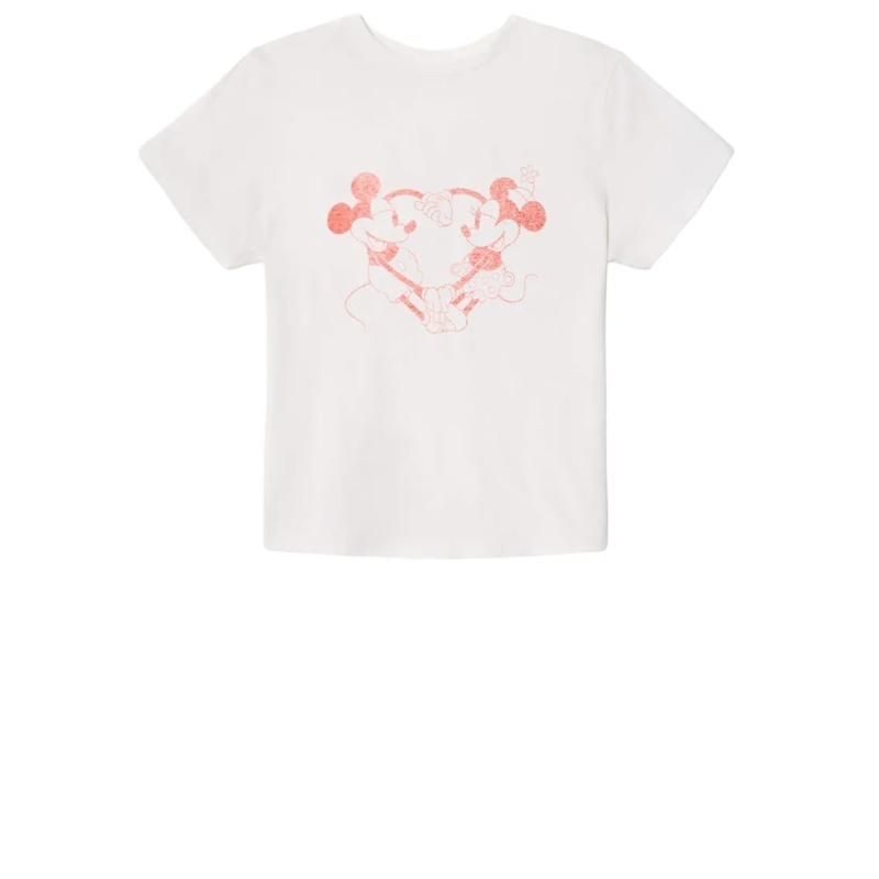 RE/DONE T-shirt Vintage Disney Heart-Themed T-Shirt White