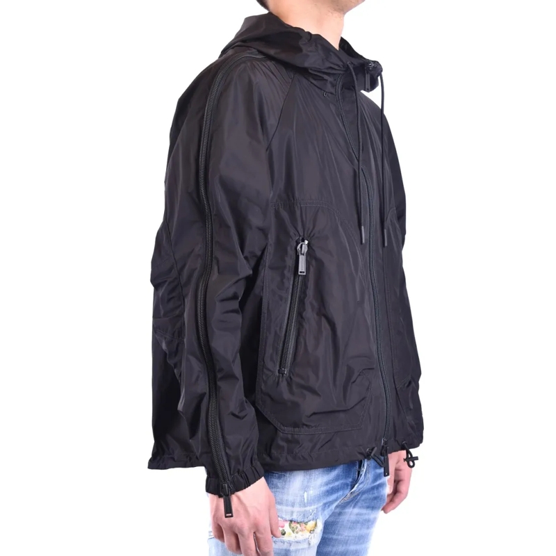 Dsquared2  Sleek Black Polyester Jacket With Branded Lining Black
