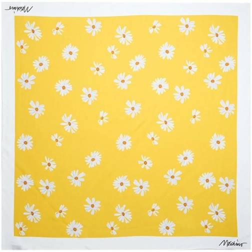 Moschino Écharpe en laine Silk scarf with floral pattern gelb (Image 2)