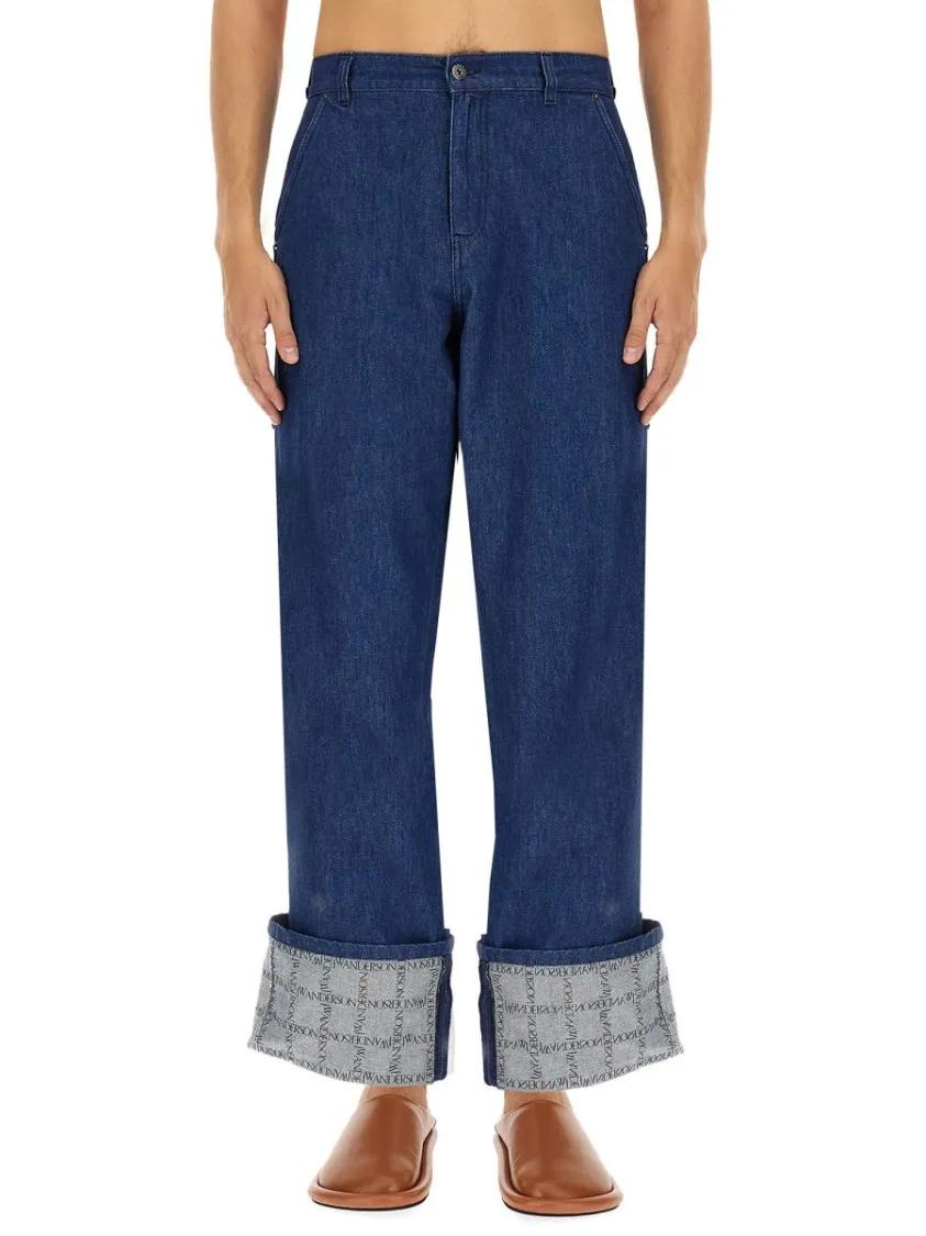 Thumbnail - J.W.Anderson - High-Waisted Relaxed Fit Jeans - Größe 46 - blau