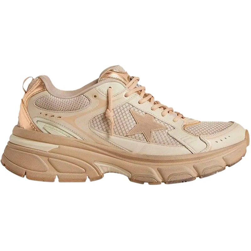 Golden Goose Low-Top-Sneaker Lightstar Leather And Mesh Sneakers Colour Taupe Neutrals