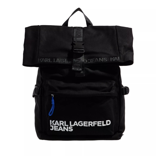 Karl Lagerfeld Jeans Utility Canvas Roll Backpack Black Zaino