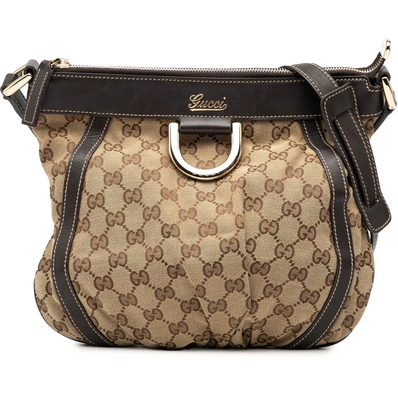 Gucci Schultertasche GG Canvas Abbey D Ring Crossbody braun