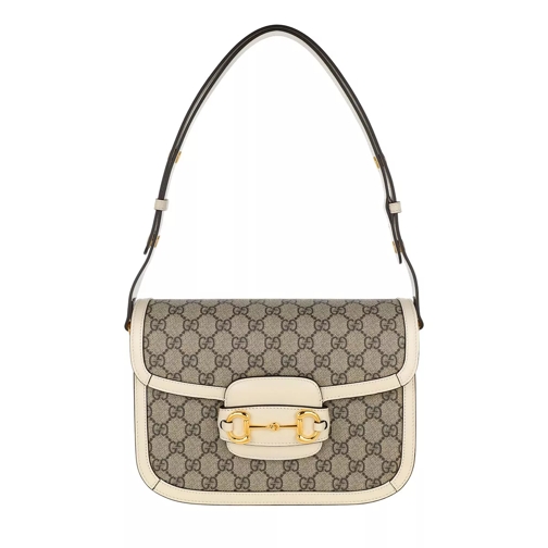 Gucci Horsebit 1955 Shoulder Bag GG Supreme Ebony/White Schooltas