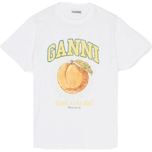 GANNI T-Shirts Orange tee weiß