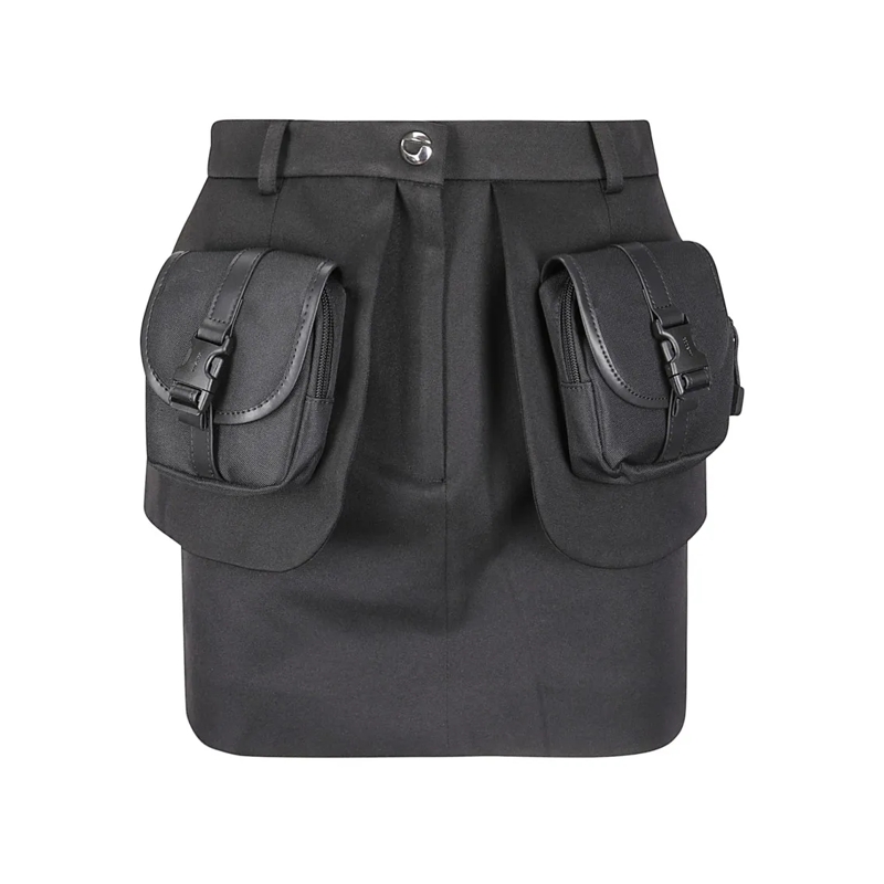 Coperni Minijupe Structured Mini Skirt With Front Button Grey