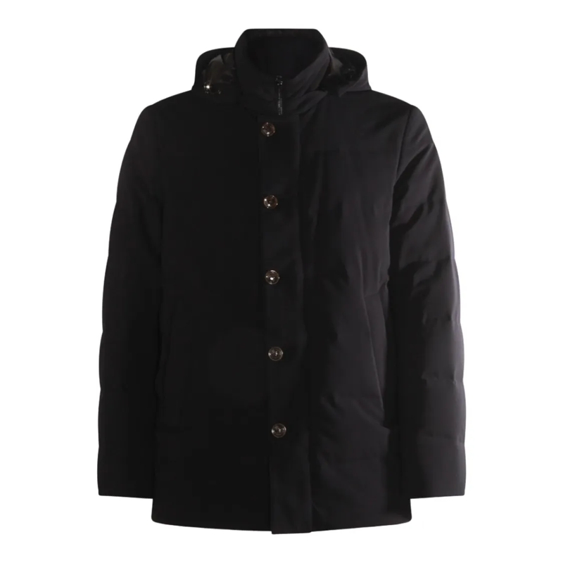 MONTECORE Daunenjacke Quilted Blue Coat With High Collar Black