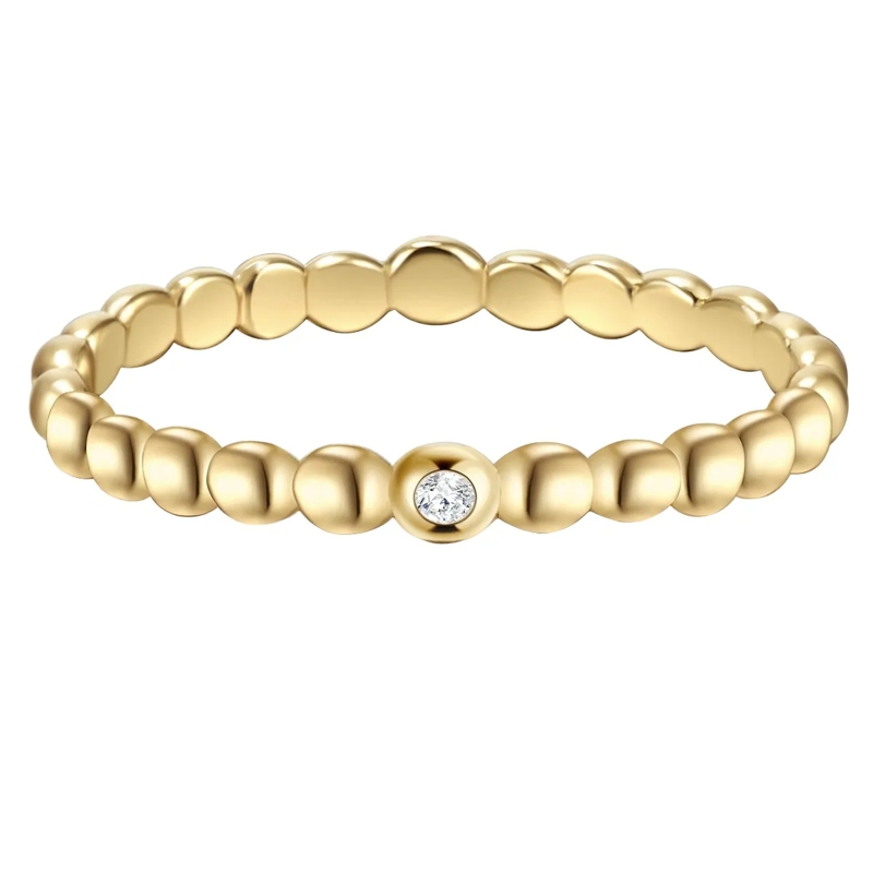 Glanzstücke München Ring Sterling Silber Ring Zirkonia gold