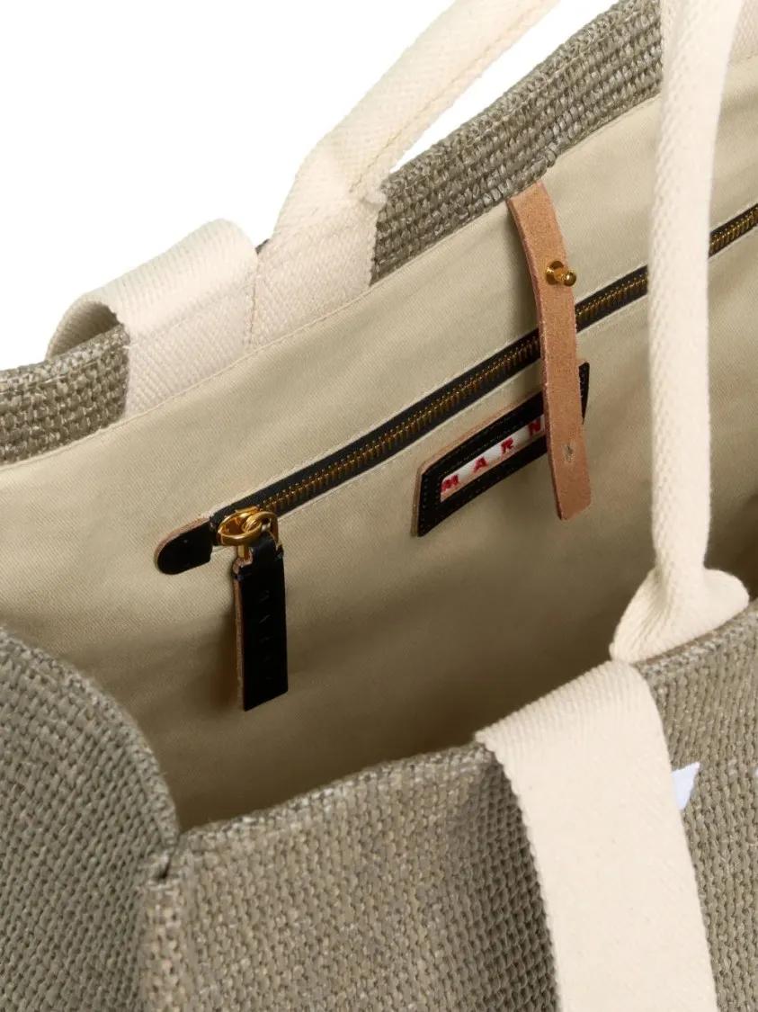 Marni Shoppers & Totes Raffia Bag 7 in groen