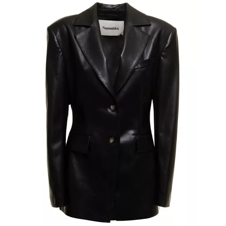 Leather deals blazer coat