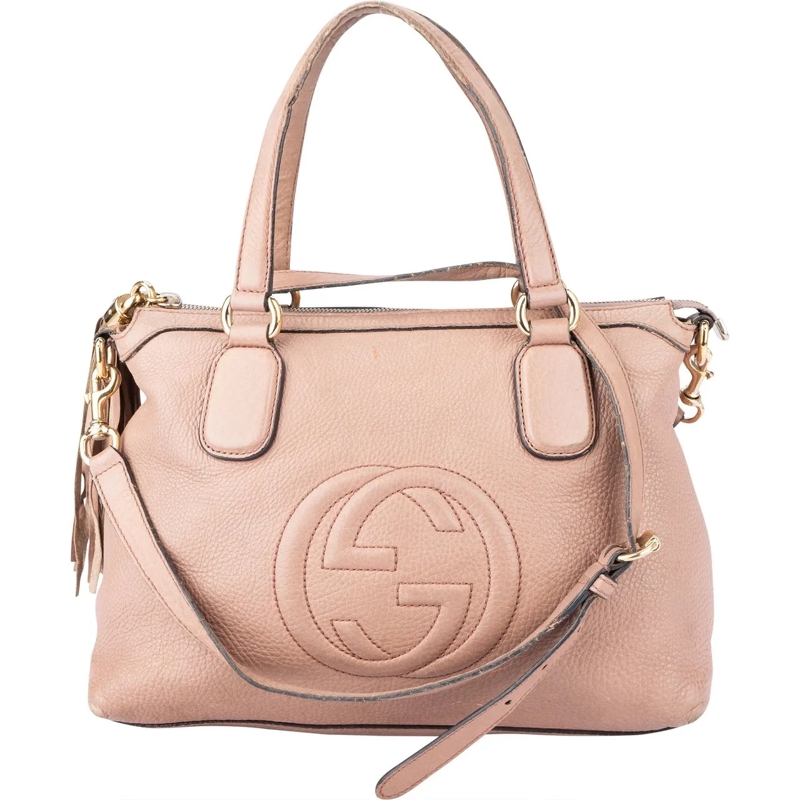 Gucci Schultertasche Gucci Pink Leather Soho Handbag rose