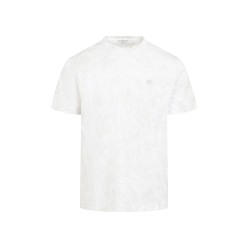 Etro T-Shirts Optical White Cotton Roma T-Shirt White