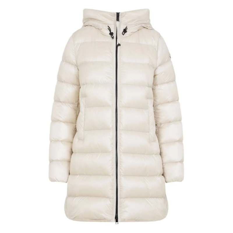 Moncler  Quilted Light Beige Down Coat White