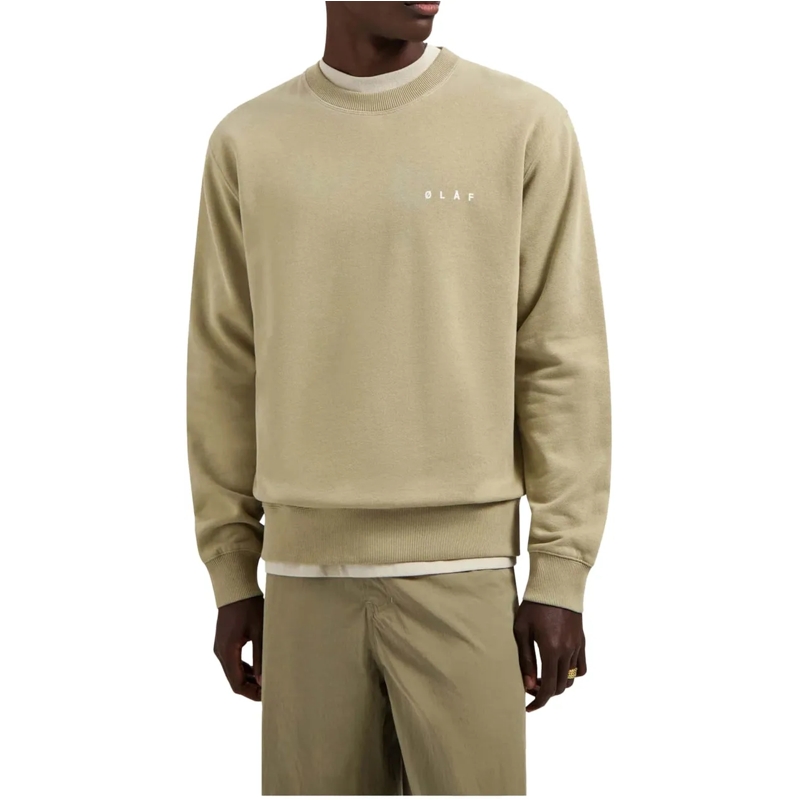 ØLÅF  Olaf Brushstroke Face Crewneck Sweaters Khaki M240 grün(Image 2)