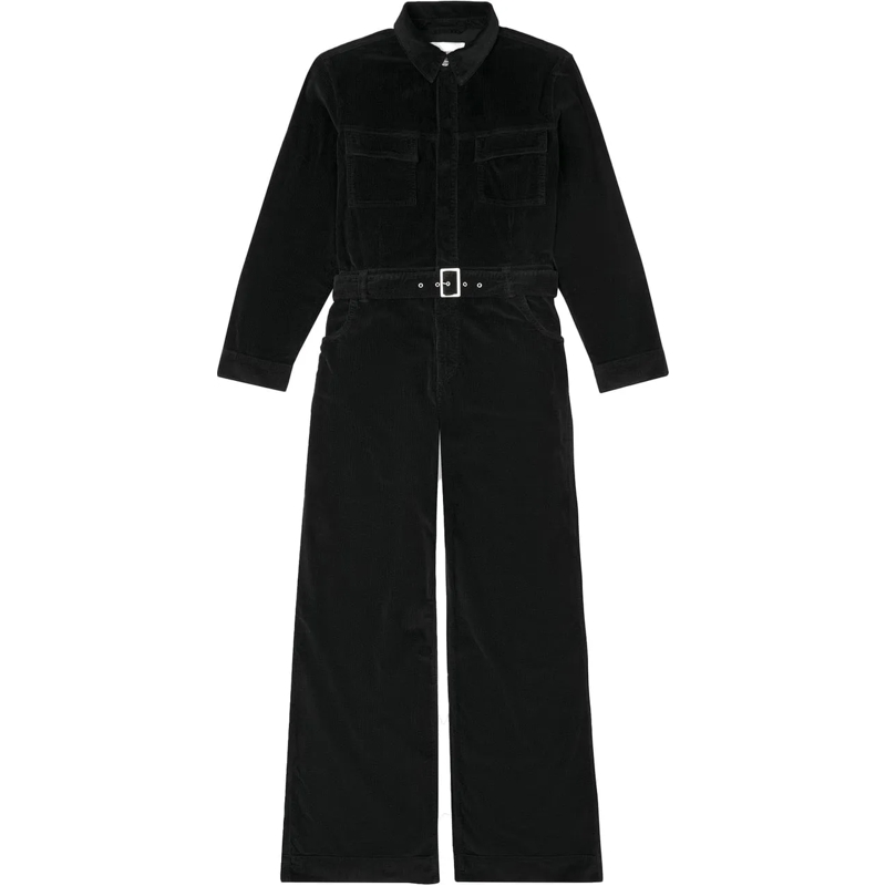 HOMAGE TO DENIM Jumpsuit overall black velours schwarz