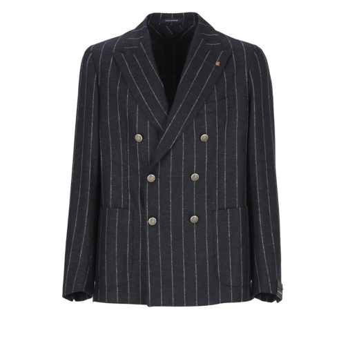 Tagliatore Blazer Double Breasted Alpaca Jacket Blue