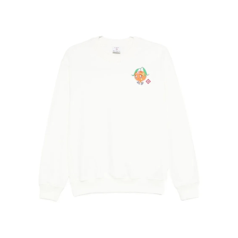 Casablanca  White Cotton Sweatshirt With Cartoon Orange Graphi White