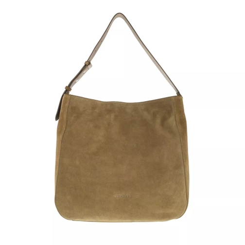 Coccinelle Lea Suede Shopper Moss Green Hobo Bag