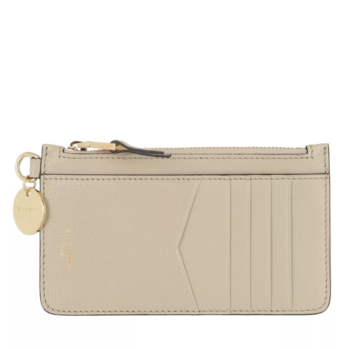 Givenchy GV3 Zipped Card Case Leather Beige Kartenhalter