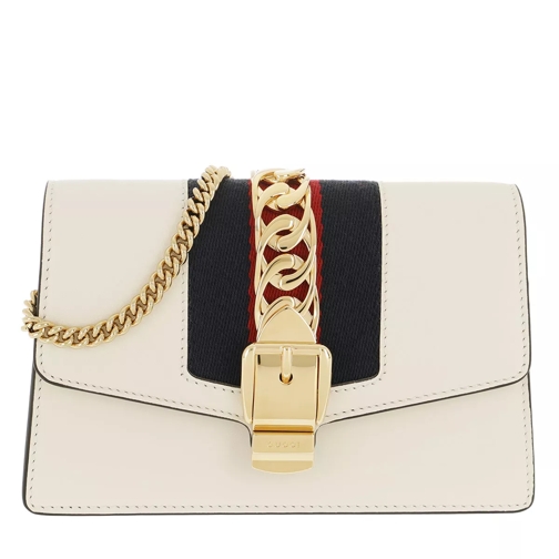 Gucci Sylvie Leather Mini Chain Bag White Crossbody Bag