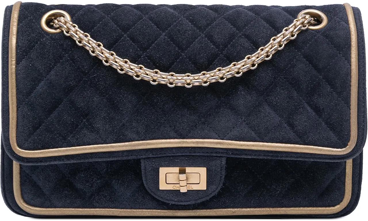 Chanel Hobo Bags - Reissue 2.55 Quilted Suede Double Flap 225 - Gr. unisize - in Blau - für Damen