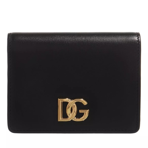 Dolce&Gabbana DG Logo Wallet Calfskin  Black Portemonnaie mit Überschlag