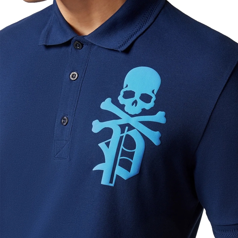 Philipp Plein Top Poloshirt Skull&Bones dunkel-blau(Image 6)