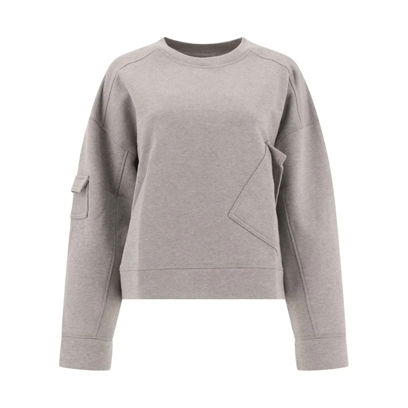 GANNI  Sweatshirt With Unique Asymmetrical Pockets Grey