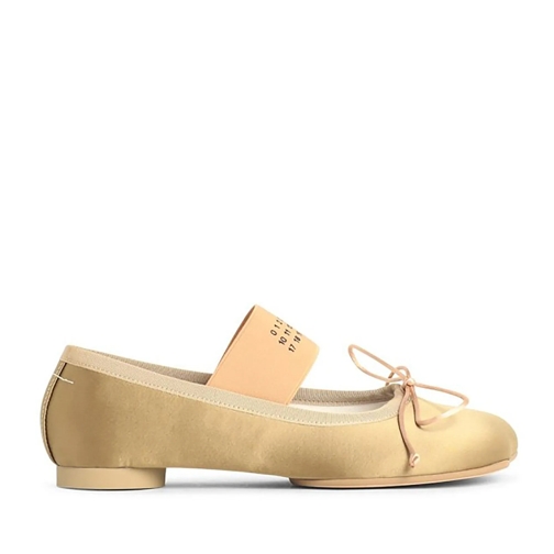 MM6 Maison Margiela Ballerina Beige Polyester Ballet Flats Neutrals