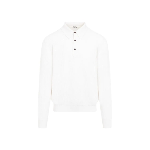 Kiton Polohemd White Cashmere Knit Polo White