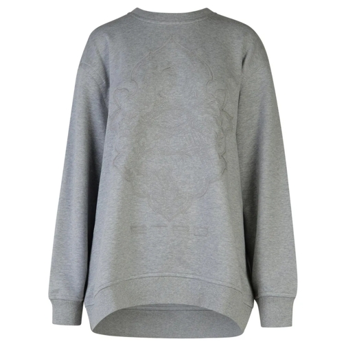 Etro Hemden Gray Cotton Sweatshirt Grey