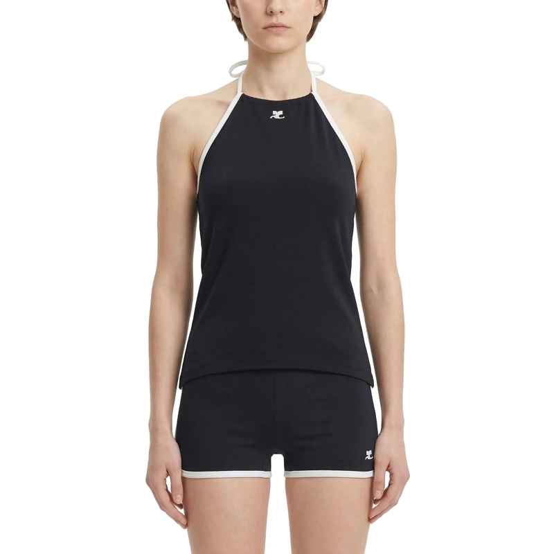 Courrèges Top Neckholder Top mit Logo schwarz(Image 2)