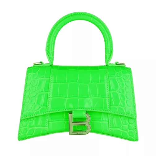 Balenciaga Hourglass Top Handle XS Shoulder Bag Fluo Green Satchel