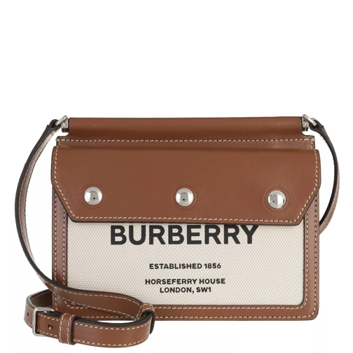 Burberry Mini Horseferry Title Crossbody Bag Leather Natural Sac à bandoulière