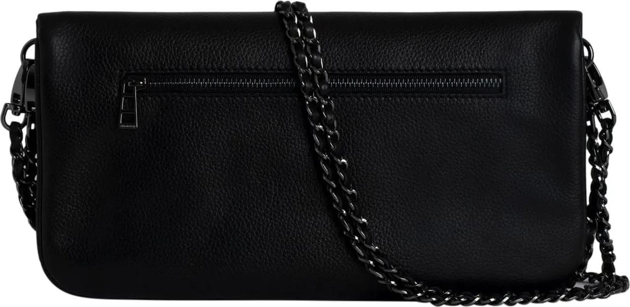 Zadig & Voltaire Zwarte leren handtas met reliëfvleugels Black Dames