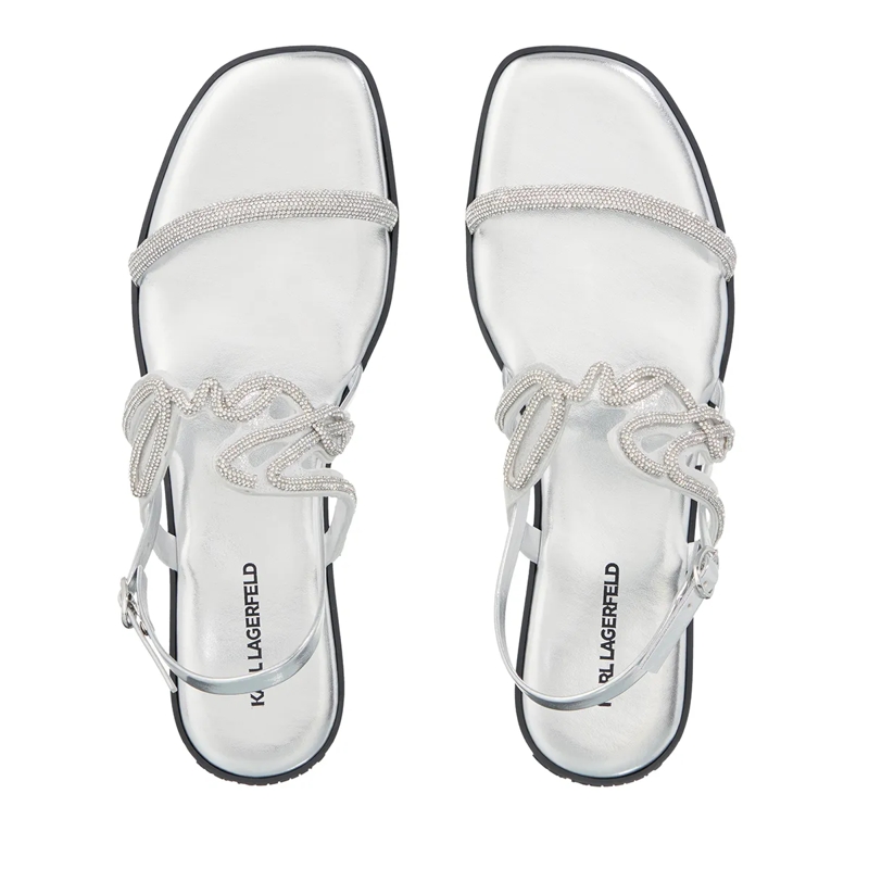 Karl Lagerfeld Sandales Olympia Karl Signia Slide Heavy Glitter Silver(Image 11)