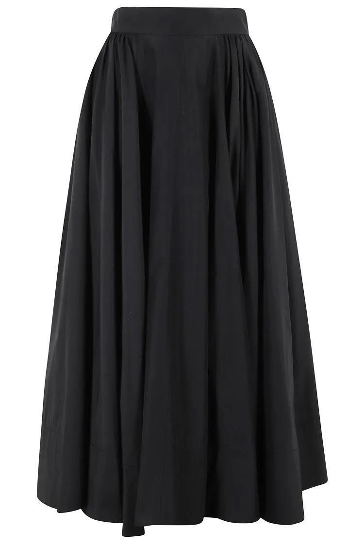 Thumbnail - Andamane - Tiered Maxi Skirt In Lightweight Cotton Taffeta - Größe 40 - black