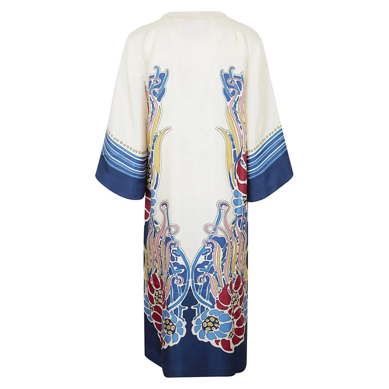 LaDoubleJ Tunika/Kaftan Silk Twill Kaftan With Unique Lemuria Motif White(Image 3)