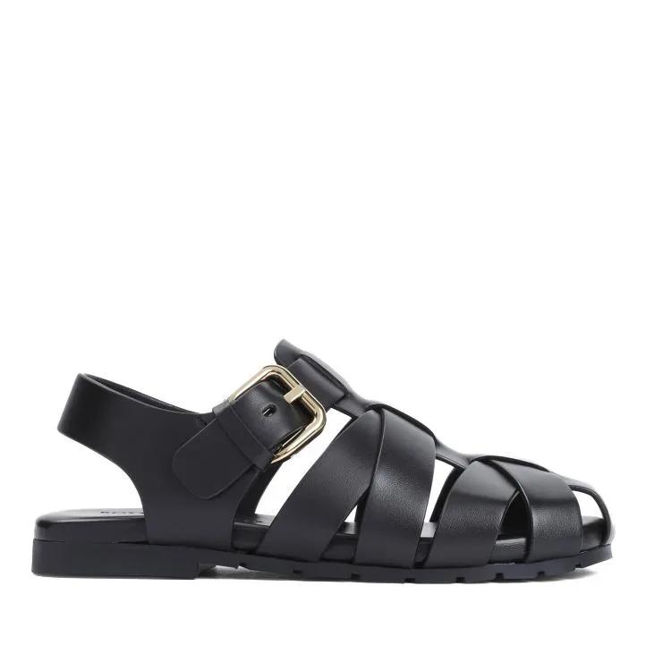 Bottega Veneta Sandalen & Sandaletten - Black Calf Leather Alfie Sandal - Gr. 37 (EU) - in Beige - für Damen