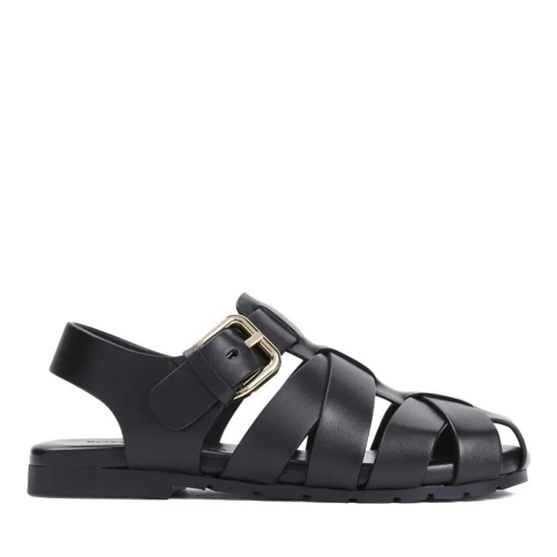 Bottega Veneta Black Calf Leather Alfie Sandal Black Stiefel