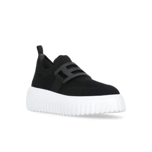 Hogan Black Tech Fabric Sneakers Black Low-Top Sneaker