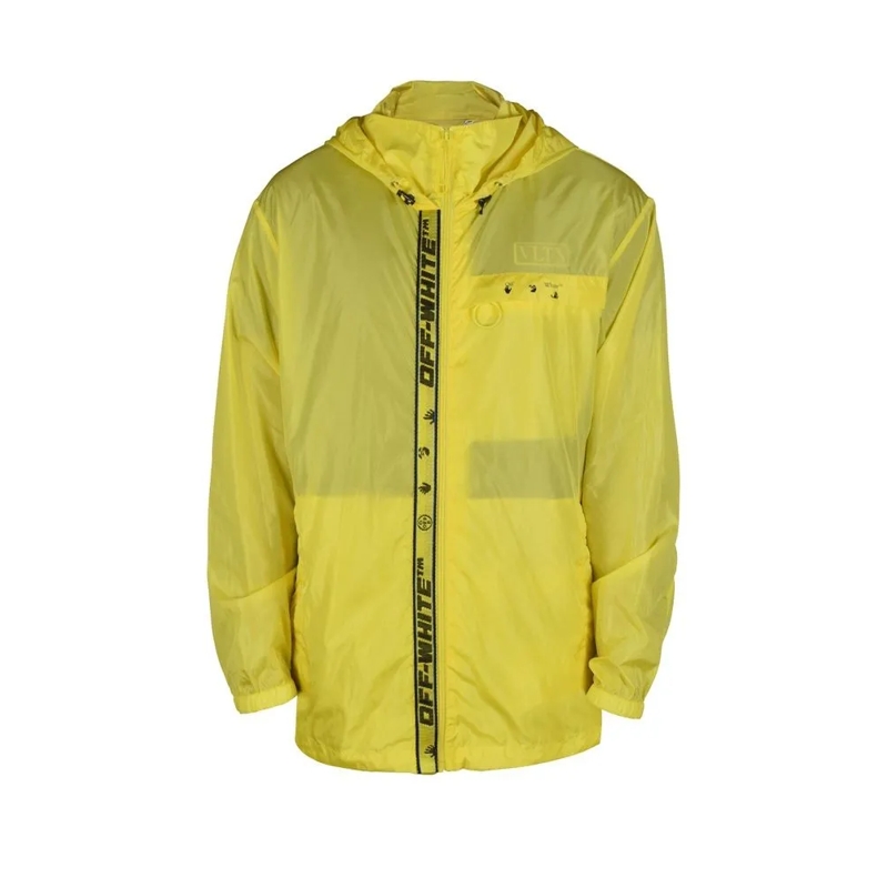 Off-White  Yellow Off-White Windbreaker With Iconic Logo Acce Gold