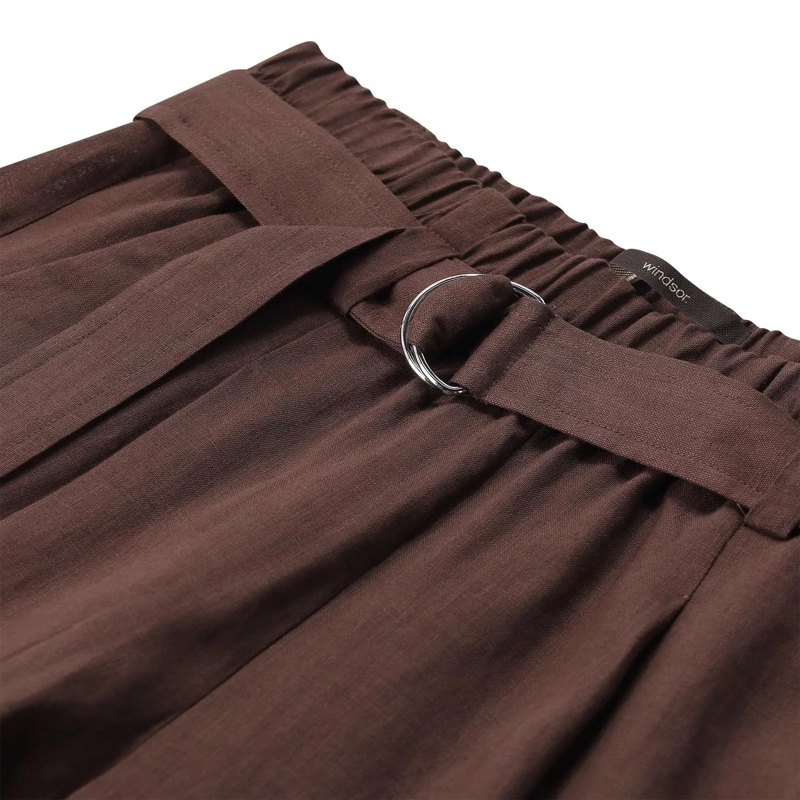 windsor.  Weite Hose aus Leinen braun(Image 3)