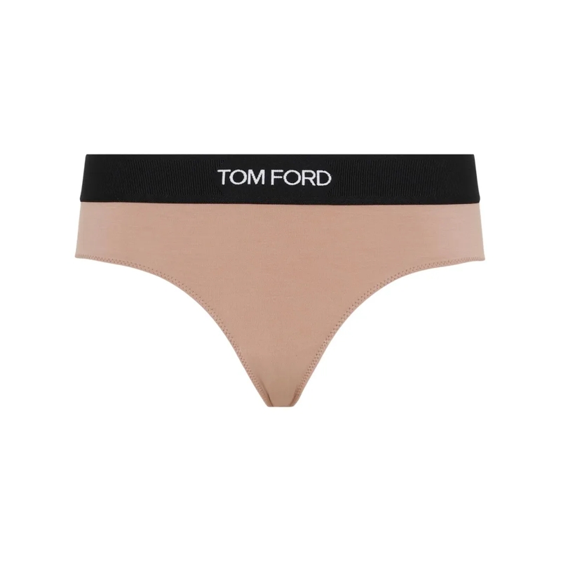 Tom Ford  Dusty Rose Slip With Black Elastic Waistband Pink