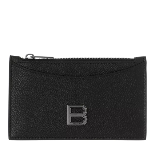 Balenciaga Hourglass Credit Card And Coin Holder Leather Black Card Case