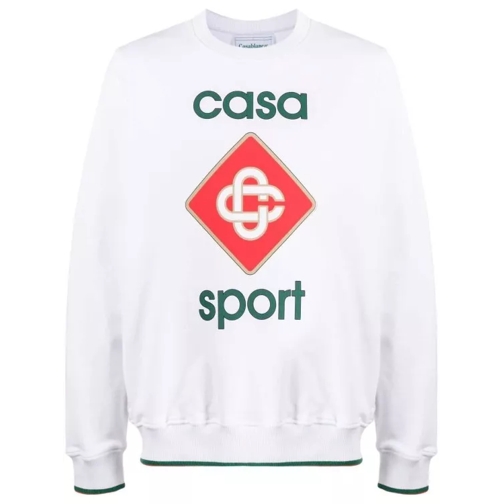 Casablanca Logo-Print Organic Cotton Sweatshirt White 